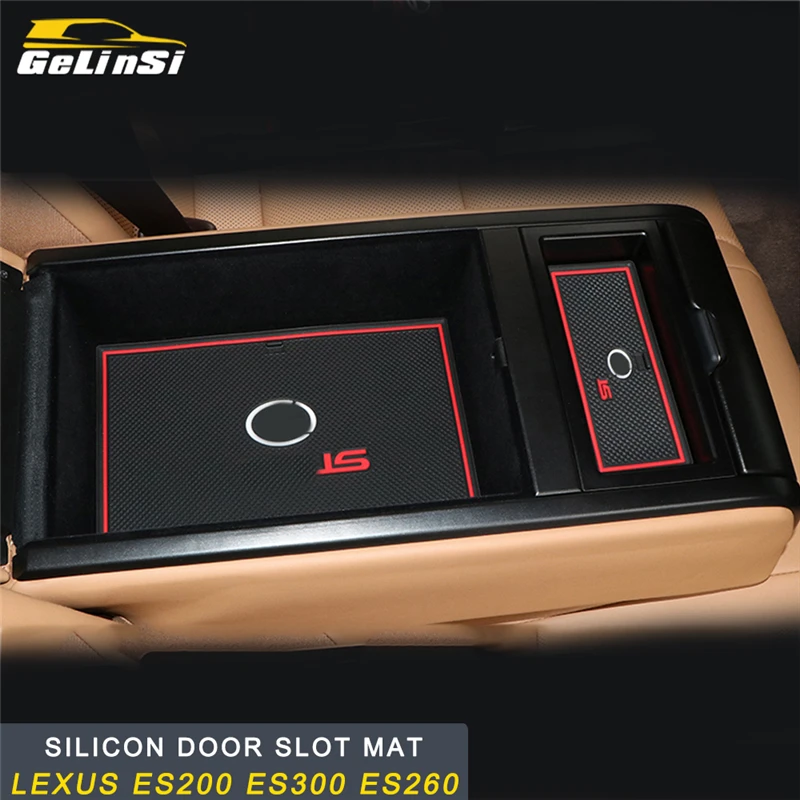 

GELINSI Car Styling Door Groove Silicon Mat Anti-slip Mat Light Gate Slot Cup Pad for Lexus ES 2018 ES200 ES300 ES260