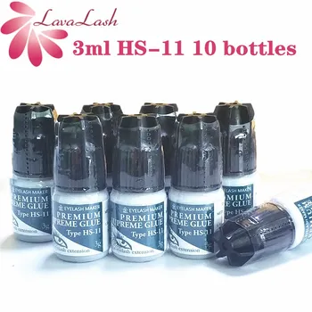 

3ml 10 bottles Elite HS-11 Eyelash Extensions Glue Fast Dry Long Time Strong Glue dry time 1-2S 7-8 weeks Fake lashes glue tools