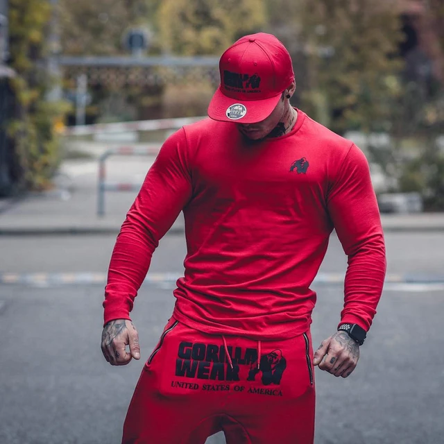 Cotton Long Sleeves Male T-Shirt Gorilla Graphic Printed Round Neck Tops Tees Gym Fitness Bodybuilding Sport Slim Men's Clothing 5