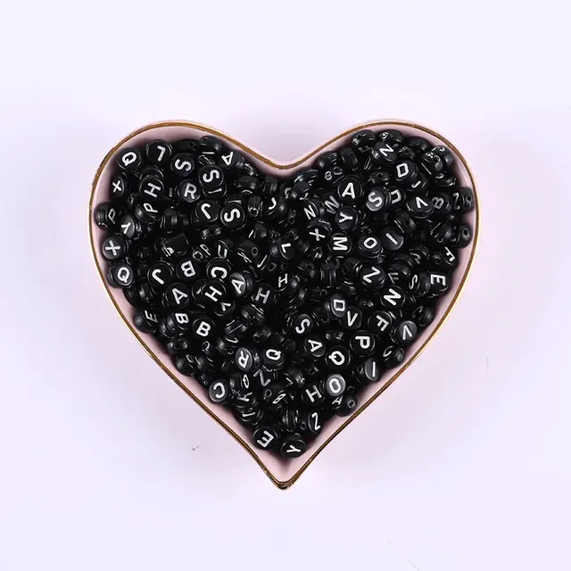 100/200/500pcs Heart Beads For Jewelry Making Acrylic Mixed Beads With Letters For Bracelet Handmade Diy Bracelet Necklace 2021 4x7mm 13