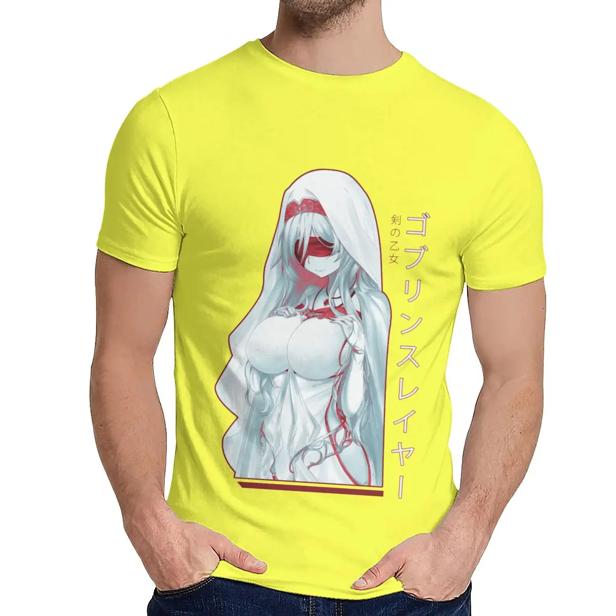 Harajuku Sword Maiden Goblin Slayer аниме футболка человек мягкий натуральный хлопок Camiseta S-6XL - Цвет: Цвет: желтый