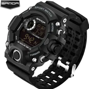 

SANDA Brand Men Sports Watches Fashion Chronos Countdown Men's Waterproof LED Digital Watch Man Military Clock Relogio Masculino