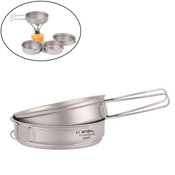

Pure Titanium Pan Folding Portable Cooking Pan and Multi-function Outdoor Camping Cookware