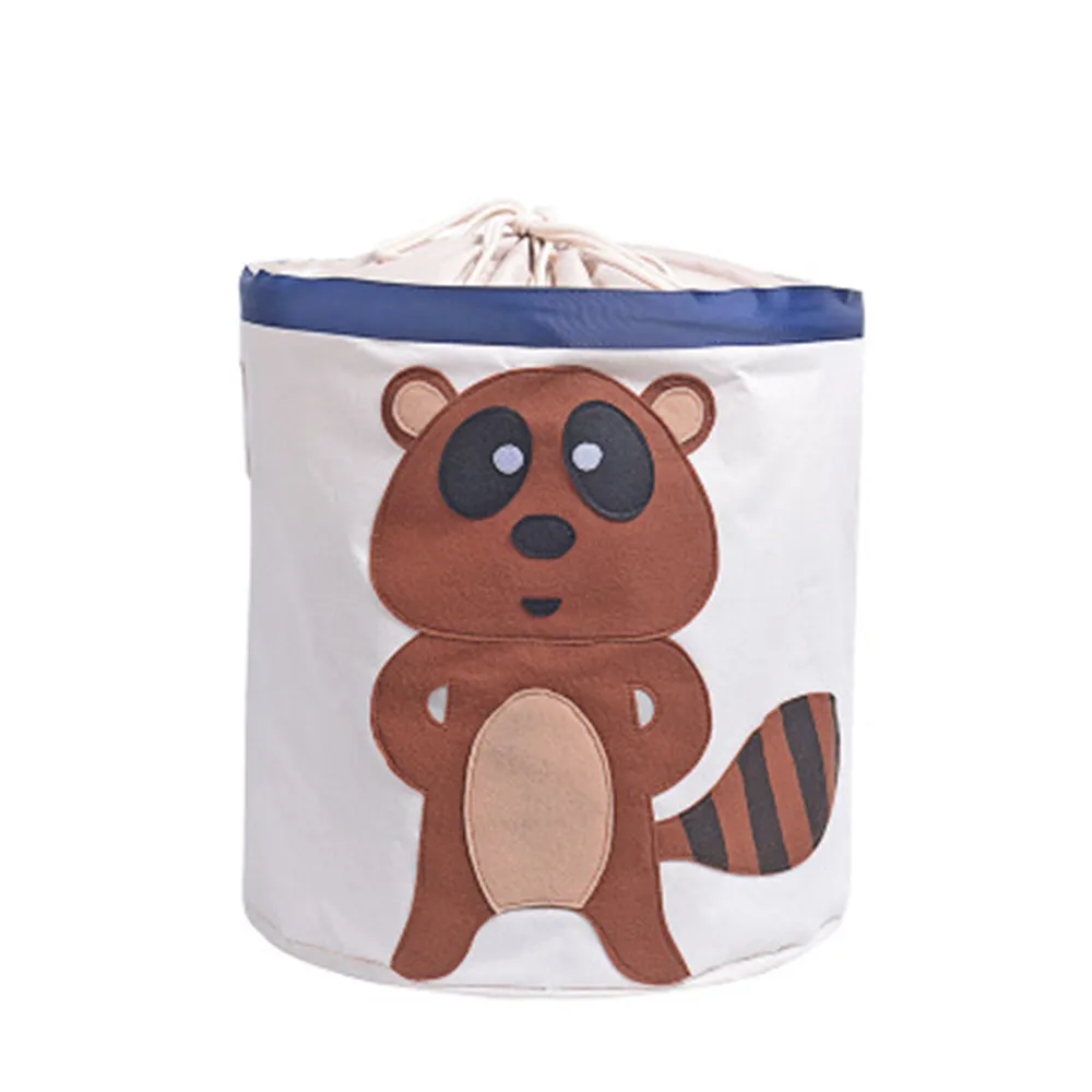 raccon 45*45 см Водонепроницаемая корзина для хранения игрушечная корзинка с крышкой Оксфордский тряпичный ящик моющийся ящик для хранения игрушек коробка животные сумка - Цвет: raccon