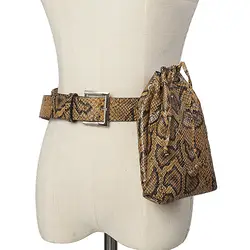 Поясная Сумка из змеиной кожи с поясом на шнурке и карманом, женские сумки через плечо, винтажные повседневные дизайнерские женские