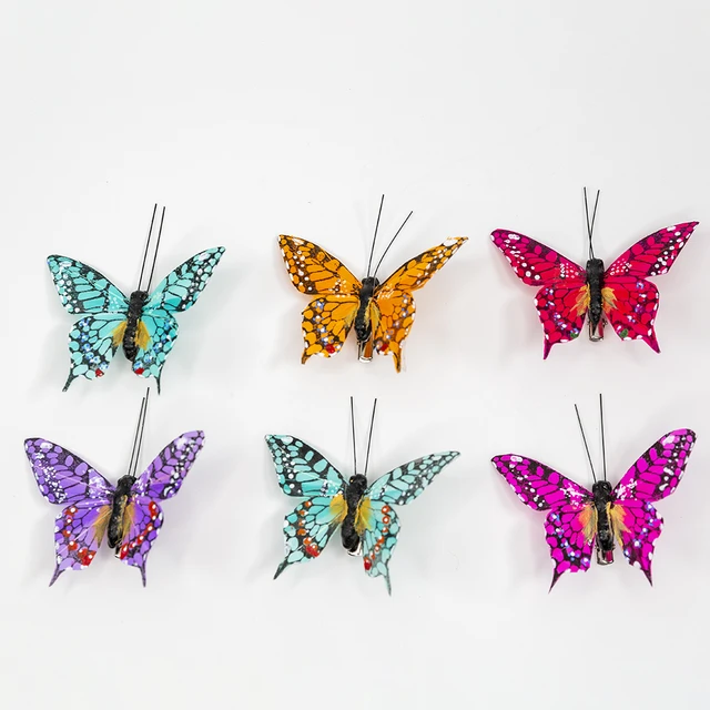 Csimuláció Festett Tollak Pillangók Dekorációs Halom Teraszdekoráció És Ilyesmi - Image 6