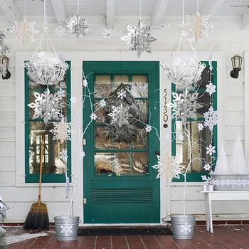 

2021 New Year's Eve Decorations Snowflakes Christmas Tree Goods for Home Outdoor Decor Door Table House Merry Xmas Ornaments