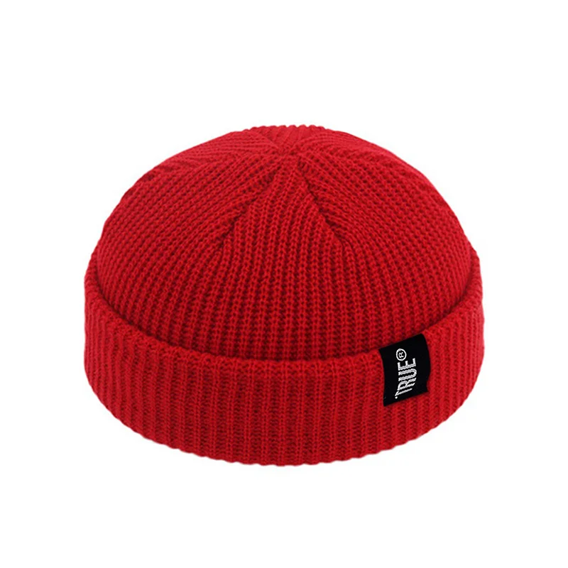 Winter Hat Cuffed Cib Knit Hat Short 