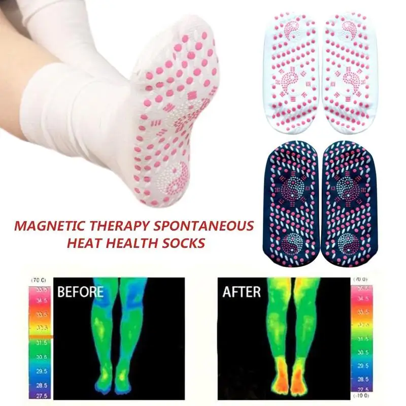 

Tourmaline Self Heating Socks Help Warm Feet Comfort Anti-fatigue Health Care Breathable Massage Socks Magnetic Therapy Socks