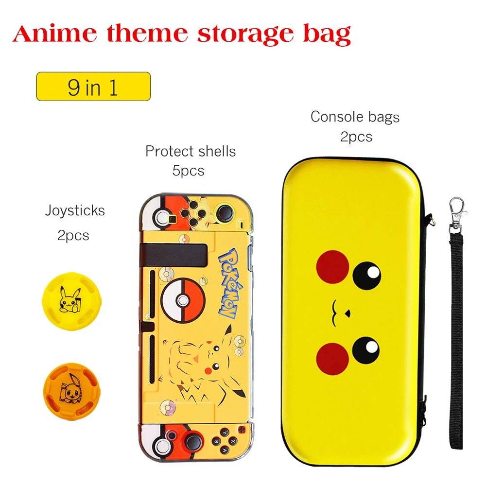 

9 In 1 NS Cute Nintend Switch Console Bag Portable Hard Shell Case Water-resistent EVA Carrying Storage Bag for NS Console