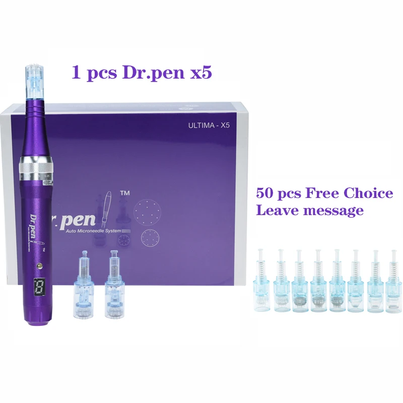 Dr.pen Ultima X5 50 pcs Microneedles Professional Wireless Derma Pen Meso Microneedling Pen Screw Cartridge Tip Kit Lovers Gift - Цвет: 50 pcs Leave message