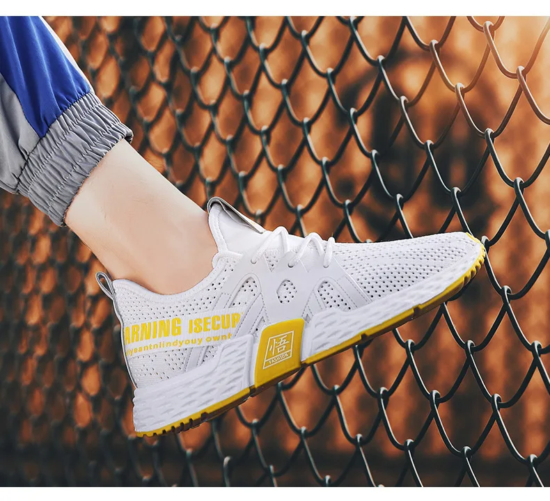 New Style Summer Breathable Korean-style Trend Men Sneakers Versatile Casual Shoes Fly Woven Athletic Shoes Students Trendy