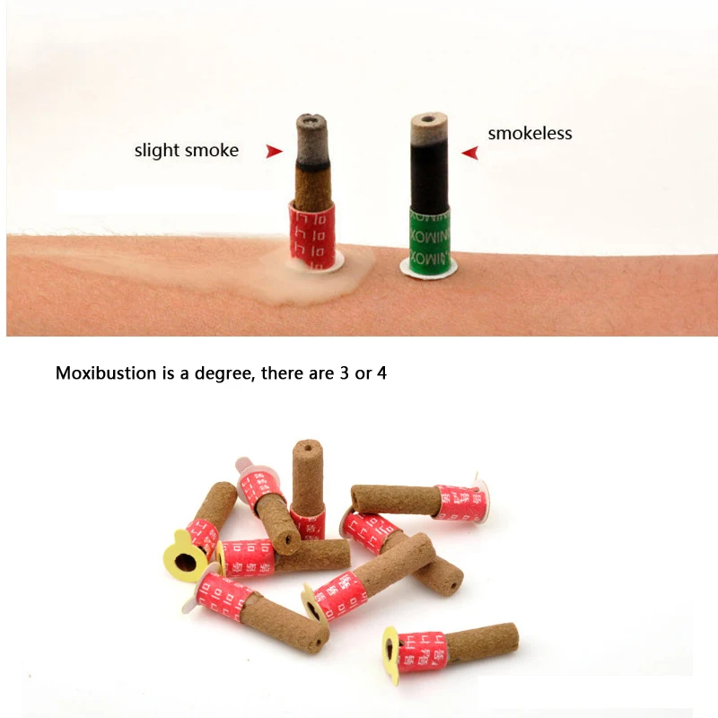 180pcs Mini Moxa Self Stick-On Chinese Moxibustion Therapy Mini Massage Heating Acupuncture Moxa Tube