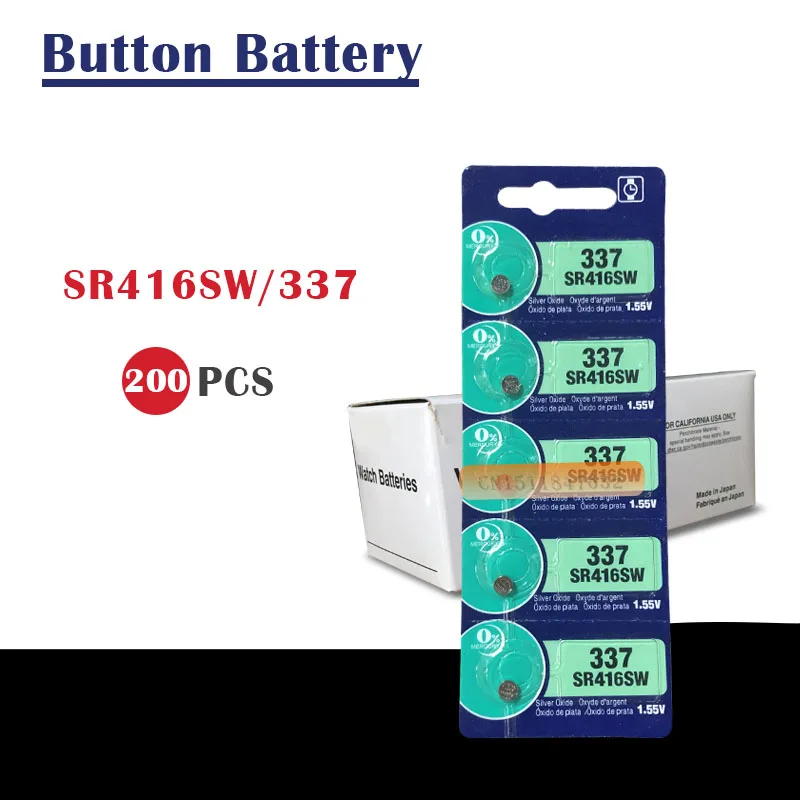 200 шт./лот Новый долговечный 337 SR416SW 623 D337 V337 SP337 батарейный блок для часов Сделано в