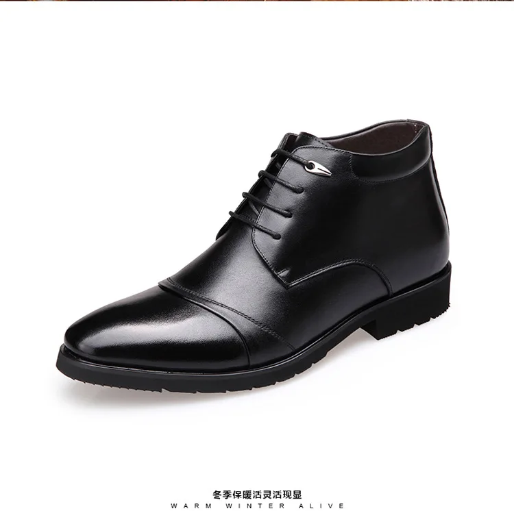 Новинка; мужские кожаные зимние ботинки ручной работы; высококачественные теплые зимние мужские ботинки; мужские Ботильоны; мужская деловая модельная обувь