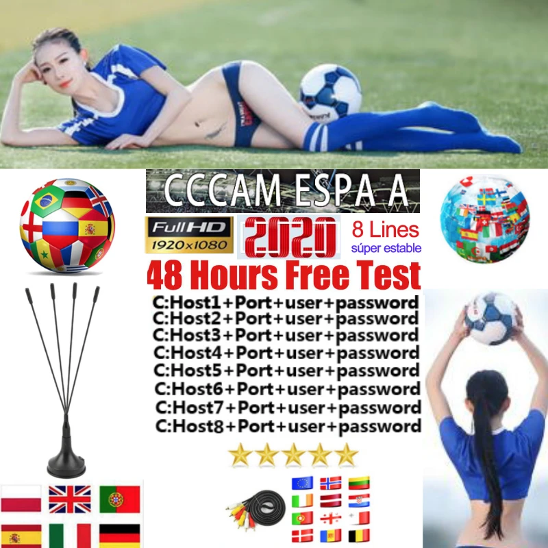 

Satxtrem Cccam Espa A Server HD Lines For 1 Year Spain Portugal Poland Germany Netherlands Italy Cccam Espa A For TV Receiver
