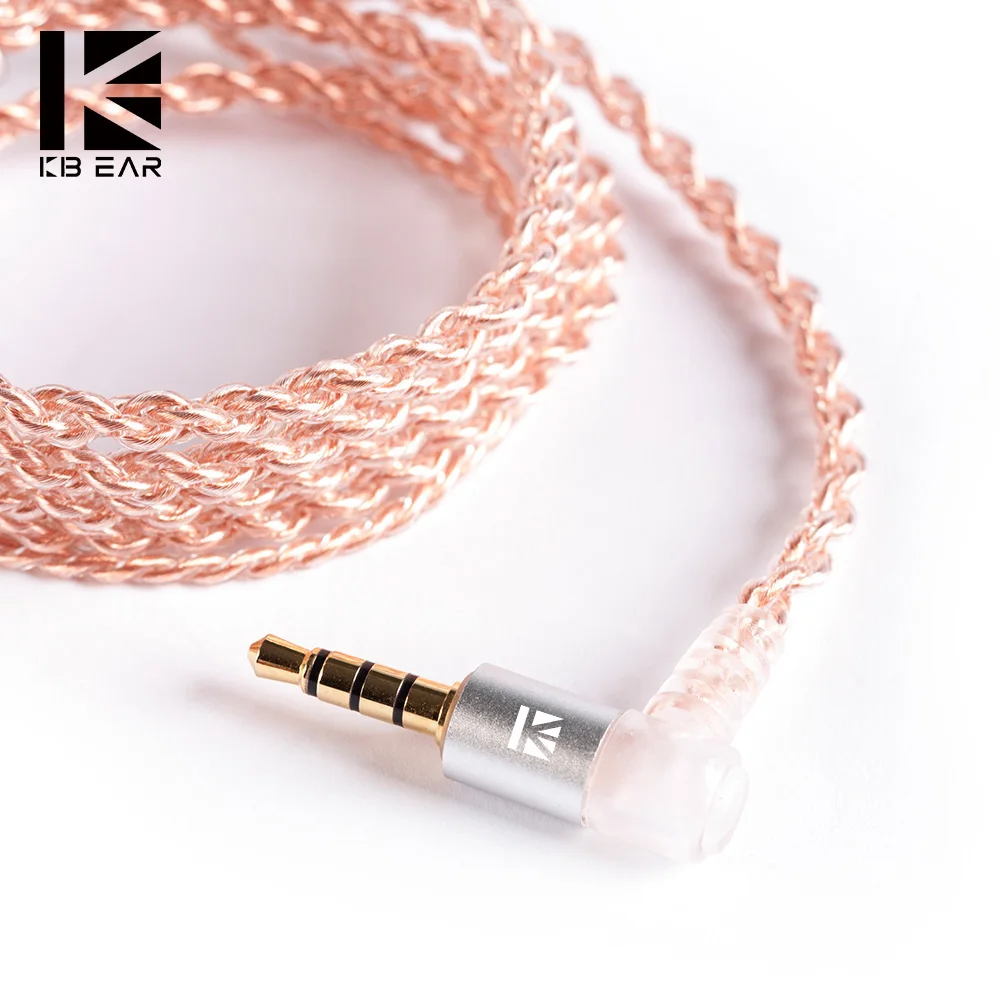 

KB EAR 4 core copper cable with metal 2pin QDC Connector with mic Use For ZS10 PRO ZSN PRO AS16 ZSN AS10