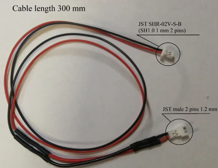 

100PCS JST SHR-02V-S-B TO Male 2 Pin 1.25mm 30CM Connection line Connection line