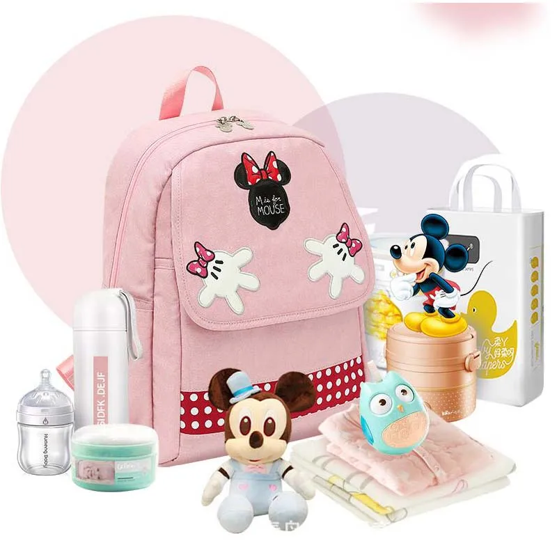 Сумка через плечо disney, сумка для ухода за ребенком, многофункциональная Большая вместительная сумка для мам, Сумка с usb-подогревом, модная сумка для детских подгузников Ba