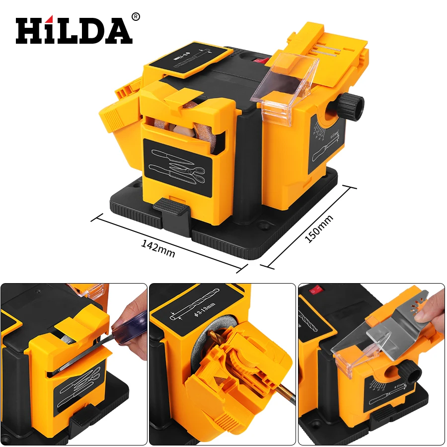 HILDA 96W 3in1 Multifunction sharpener Household Grinding Tool sharpener drill for knife Twist drill HSS drill scissor chisel