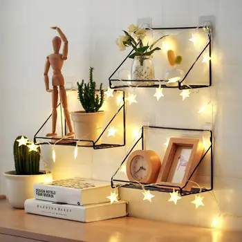 

Iron Wall Mounted Shelf Storage Rack Flower Pots Holder Creative Bookshelf DIY Bathroom Wall Organizer Home Decoration