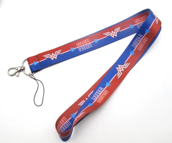 

10 pcs cartoon wonder women Neck Strap Lanyards Badge Holder Rope Pendant Key Chain Accessories