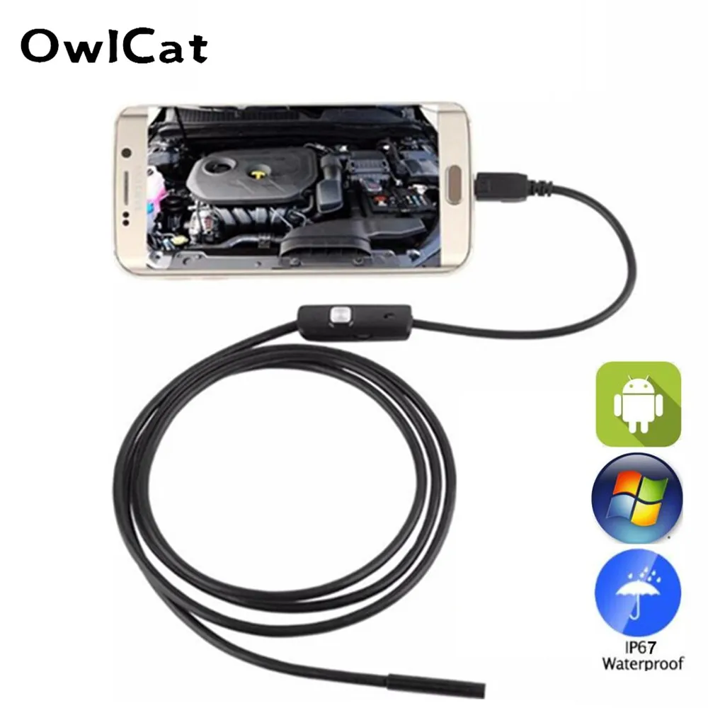 USB эндоскоп с объективом 5 мм 6 светодиодов IP67 2 м|endoscope camera|usb endoscope cameracamera ip67 |