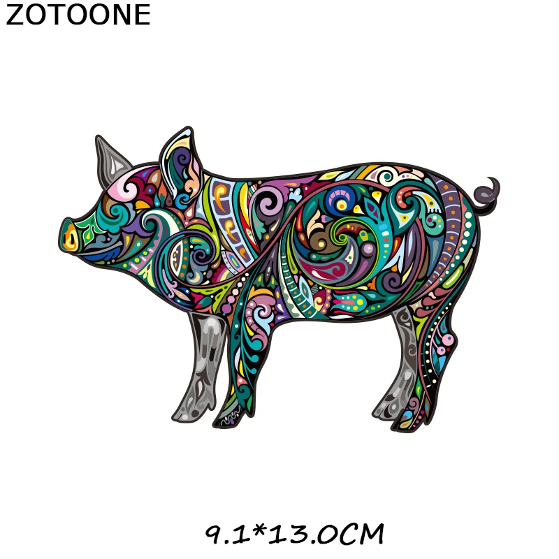 ZOTOONE красочные нашивки в виде животных Тигр бык-голова-патч железо на переводе для одежды футболки аксессуары аппликации теплопередача G - Цвет: ZT1275