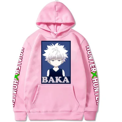 Japanese Anime Funny Killua Eyes HxH Hoodies 2020 Winter Japan Style Hunter X Streetwear for Women/Men Sweatshirts | Мужская одежда