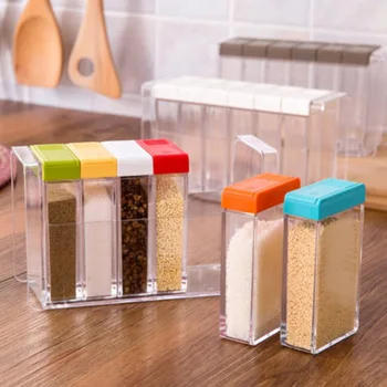 

6Pcs/Set Spice Shaker Seasoning Bottle Jar Condiment Storage Kitchen Gadget Tool