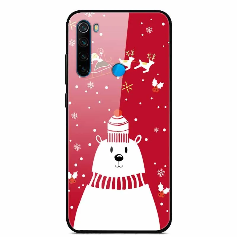 Рождественский чехол для Xiaomi Redmi Note 8 T чехол из закаленного стекла, Жесткий Чехол для телефона для Redmi 8 8A чехол для Redmi 7 7A чехол для Note 8 Pro - Цвет: 3