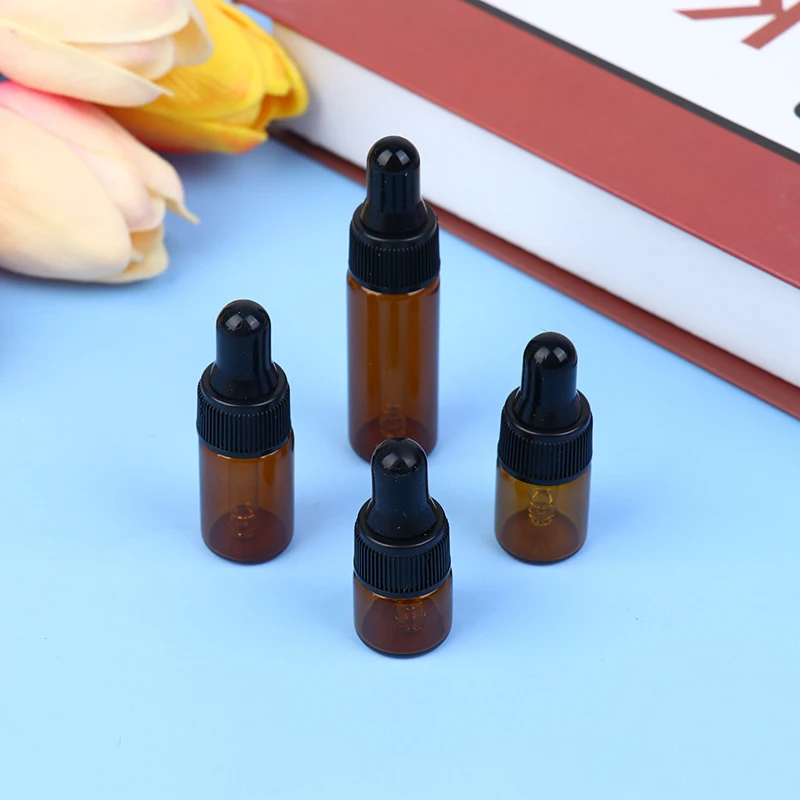 에센셜 오일 스포이드 유리 병 1ml 2ml 3ml 5ml, 식물성 오일 에센스 스토어 에센셜 오일 저장 향수 10 개