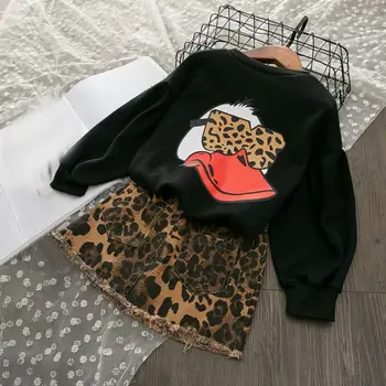 

kids clothes 2019 autumn Baby girls set long sleeve tops +Leopard skirts 2pcs outfit children tracksuit Toddler girl clothing