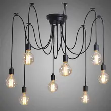 Lámpara de techo Industrial 6/8 cabezas Vintage estructura Simple Edison lámpara colgante iluminación con bombillas para cafetería