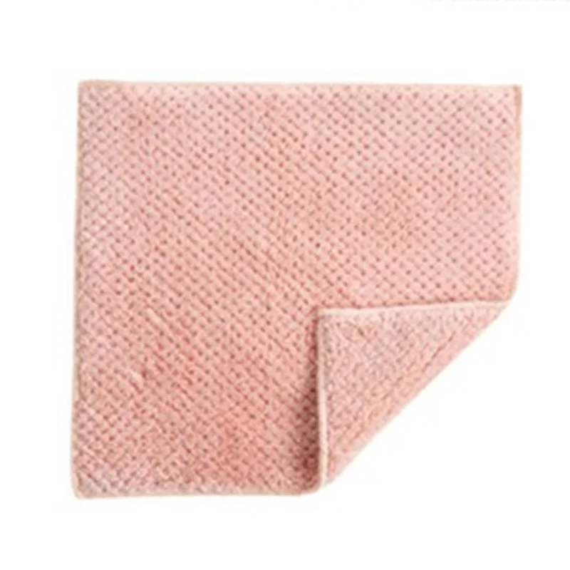 Коралловый флис кухонное чистящее полотенце блюдо сковорода масло пятна удаление ткань плита для очистки раковины аксессуары - Цвет: Pink