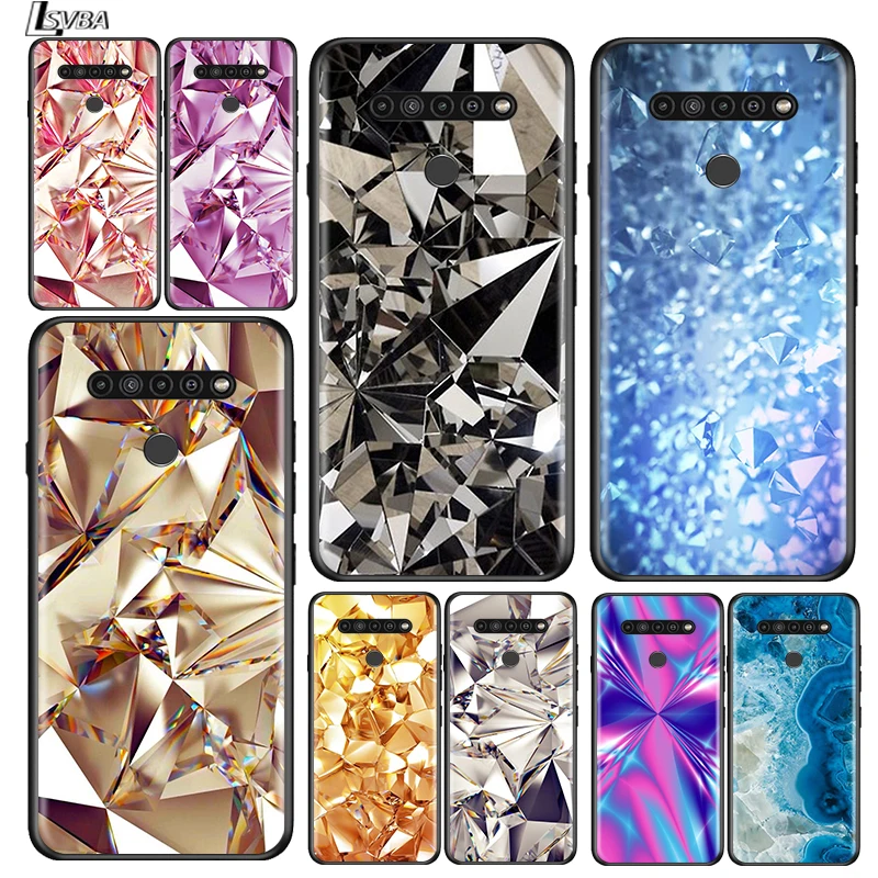 Алмазные куски для LG G8 G8S G8X V30 V35 V40 V50 V60 ThinQ Q60 K40 K50 K51 K61 K71 K92 K62 K42 черный чехол