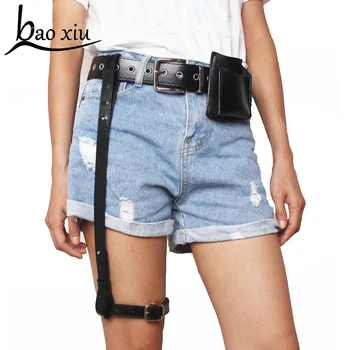 

New Brand Vintage Leather Waist Bag Fanny Pack Belt For Women Punk Luxury Belt Bag Garter Leg Body Harness Straps Belt Accessory