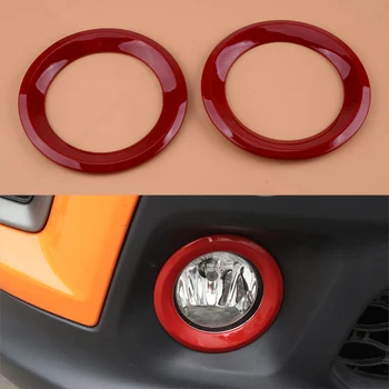 

2PCS Red ABS Front Bumper Fog Light Lamp Ring Cover Trim Frame Moulding Decoration fit for Jeep Renegade 2019 2020
