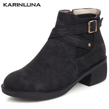 

women's New Arrivals Plus Size 43 Winter Shoes Fashion Chunky Heels Ankle Boots