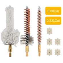 

Tactical Rifle Phosphor Bristle Bronze Bore Brush Gun Cleaning Chamber Brush Kit Chamber Cleaning Pads for 0.223Cal/0.3Cal