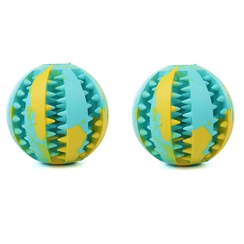 

2PCS Pet Rubber Toy Cat Dog Natural Two-Color Watermelon Ball