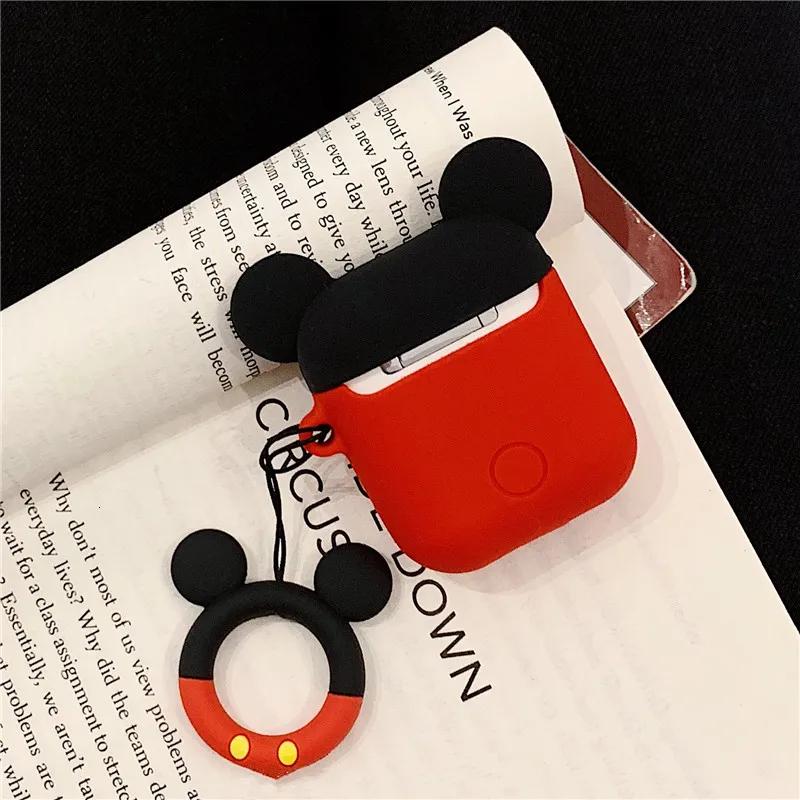 Мягкий силиконовый чехол с милым рисунком Микки и Минни для Apple Airpods, чехол, беспроводные Bluetooth игрушечные наушники, чехол