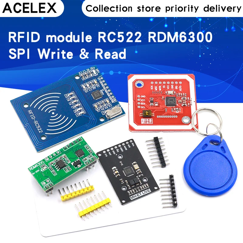 Módulo rfid rc522 MFRC-522 rdm6300 kits s50 13.56 mhz 125khz 6cm com tags spi escrever & ler para arduino uno 2560