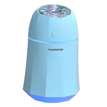 

420ML USB Air Humidifier Aroma Essential Oil Diffuser for Home Car USB Fogger Mist Maker with LED Night Lamp Blue