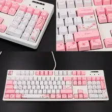 104+ 9 ключей OEM PBT Keycaps полный набор механическая клавиатура Keycaps PBT краситель-сублимация вишневый цвет Keycaps