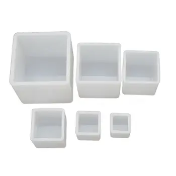 

6Pcs Square Resin Mold Cube Silicone Molds Resin Casting Jewelry Making 6 Sizes