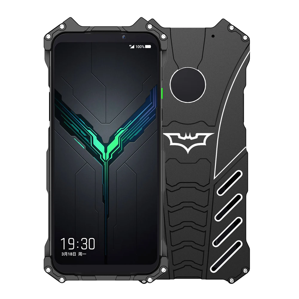 R-JUST For Black Shark 2 Pro Case Original Batman Armor Aluminum Metal Cover For Black Shark 2 2 pro Case Shockproof Coque