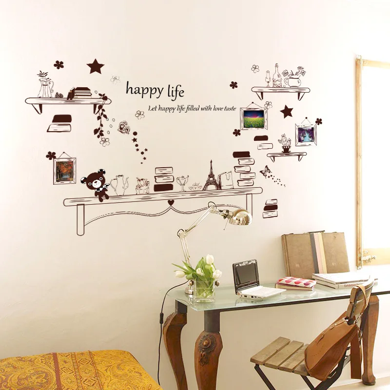 Creative New Style Photo Wall Stickers Wholesale Cartoon Small Desk Bedroom Corner Wall Decorative Stickers SK9031