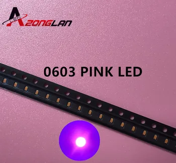 

1000pcs 0603 Pink Ultra Bright SMD SMT LED light-emitting diodes High quality New