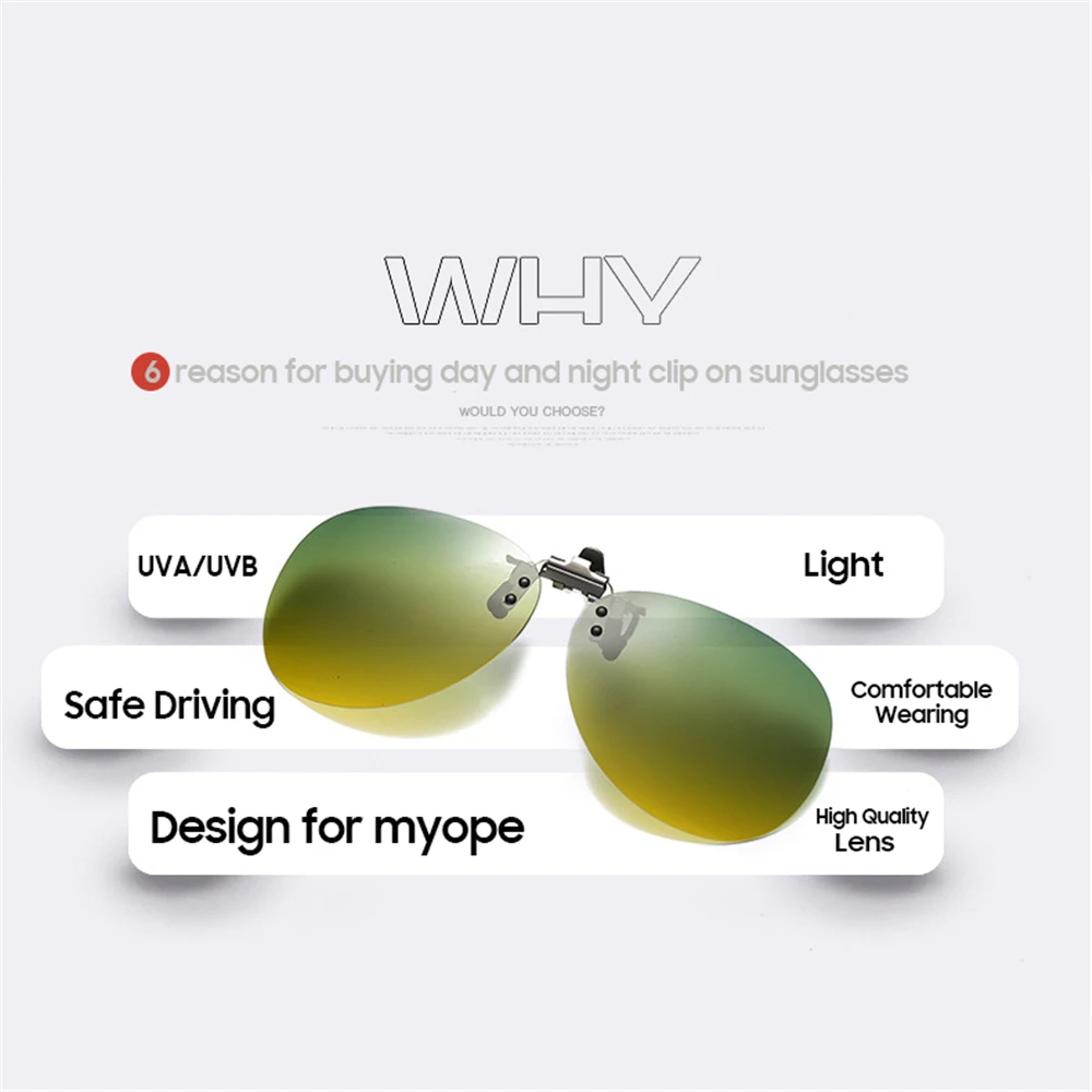 VIVIBEE день и ночь клип на Поляризованные мужские солнцезащитные очки зеленые желтые линзы для вождения авиационные зажимы солнцезащитные очки для женщин Oculos